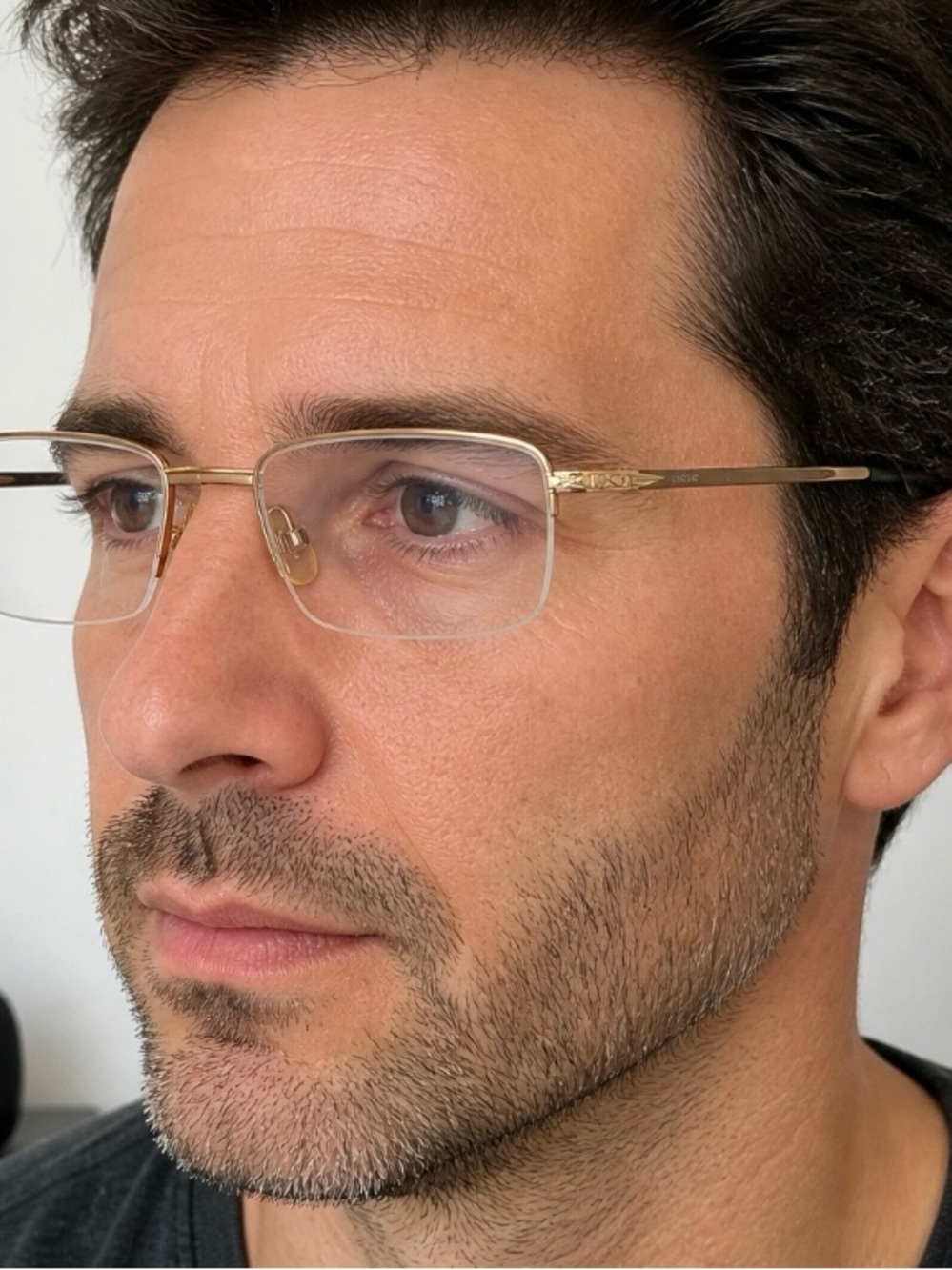 Jaguar 35057 Titanium Rimless Eyeglasses‎ Gold Rectangle 56-16-145 Frames Only